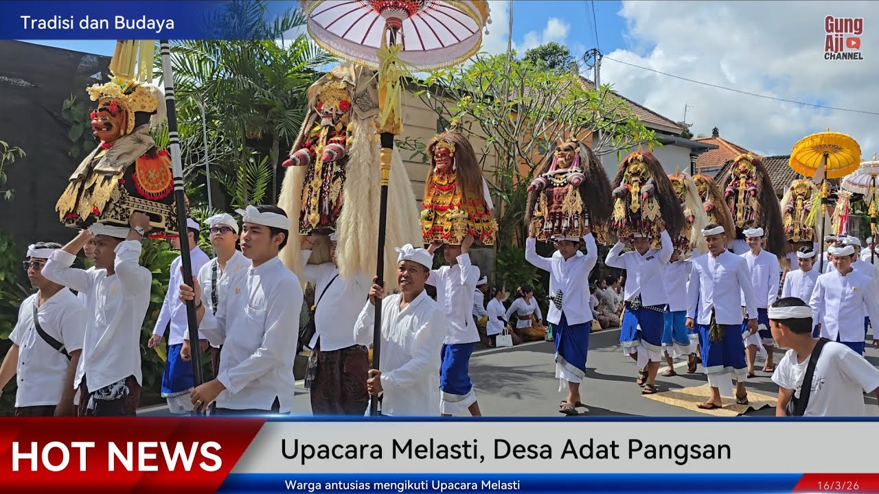 Barisan Panjang, Upacara Melasti Desa Adat Pangsan | Warga tumpah ruah mengikuti