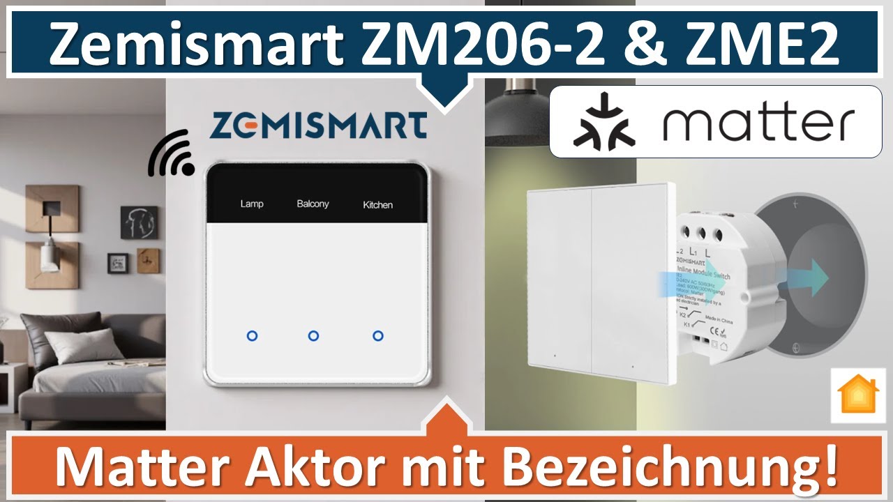 Zemismart Schalter Aktoren ZM206-2 & ZME2 (mit Bezeichnung)