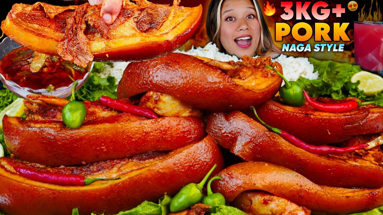 3KG NAGA STYLE PORK  RECIPE + MUKBANG || EATING MASSIVE & SPICY PORK WITH PORK GRAVY 🥵🔥