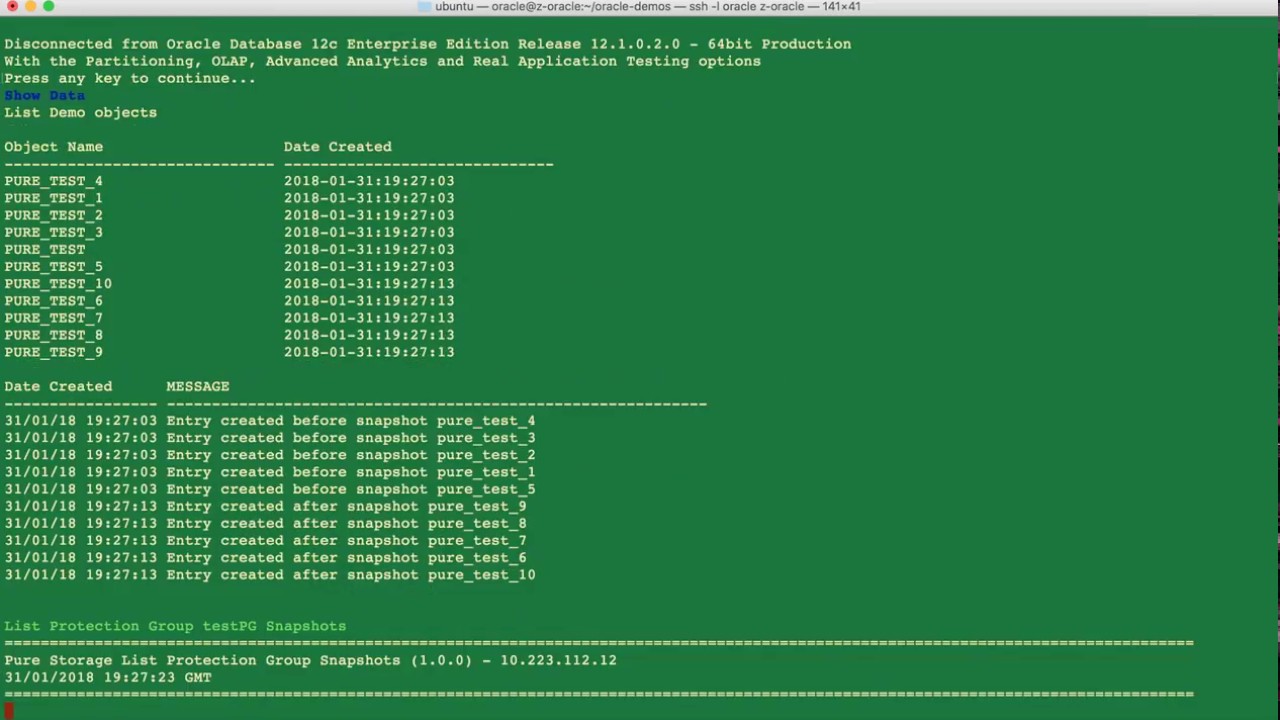 Oracle 12c Database Rewind Demo