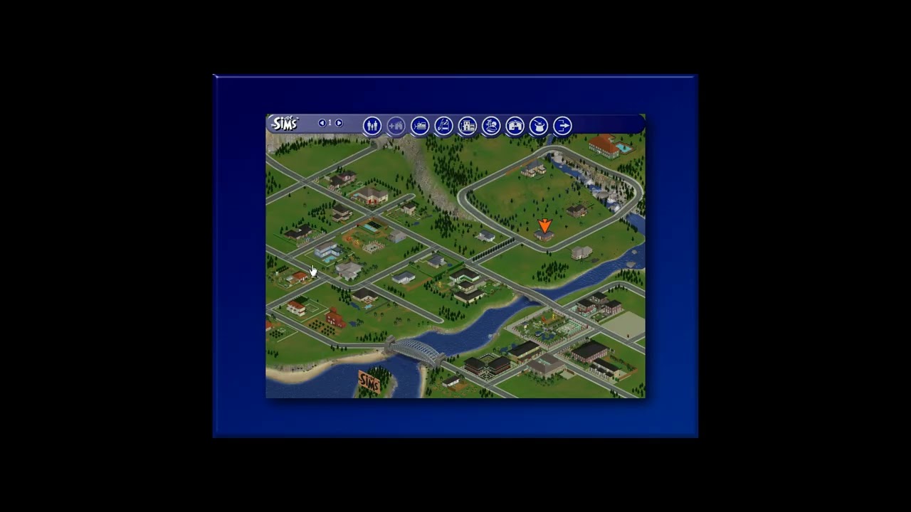The Sims экран города без музыки со звуками