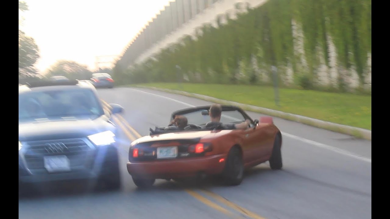 New Hampshire Car Shows Get Too Crazy (Full Sends, Burnouts, Drifts, Close Calls, Miata Crash)