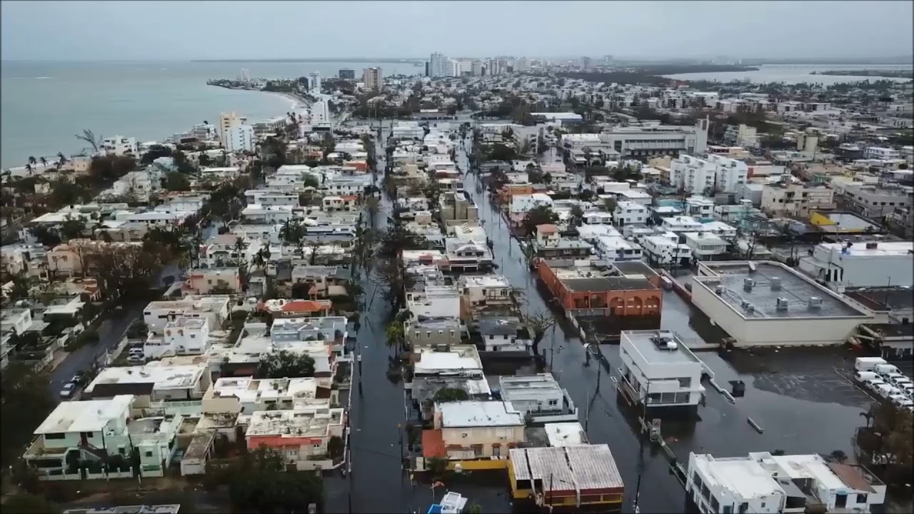 Drone Video Shows Flooded Streets in San Juan After Hurricane Maria