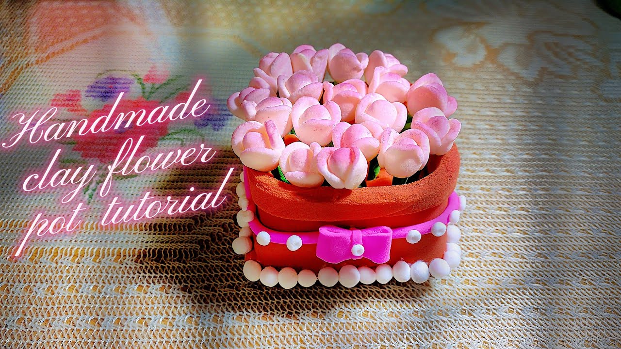 Creative Clay Flower Pot for Home Decor || Handmade Clay Flower Pot Tutorial  