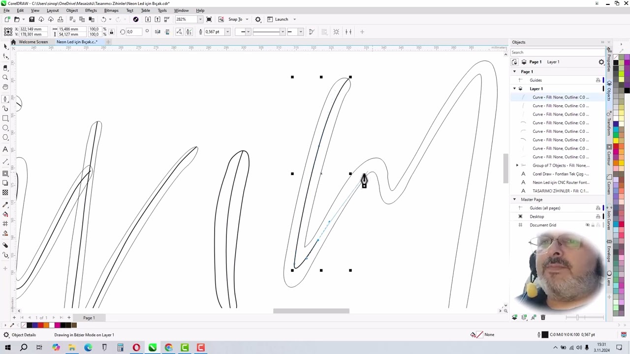Neon Led Tabelalar için Font Çizimi #coreldraw #neonled #fontdraw