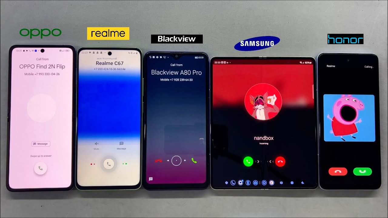 Twinme, NandBox Incoming call Z FOLD 3 + Tecno Go 2024 + Blackview A80P + Realme C67 + Oppo 2N Flip