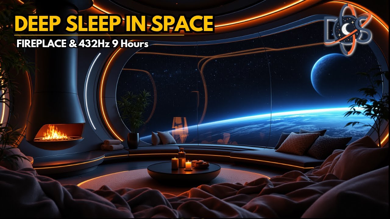 🚀 Space night 5 | Deep Sleep | Fireplace SpaceX Cabin | 432 Hz Sleep Music | 4K | 9 Hours