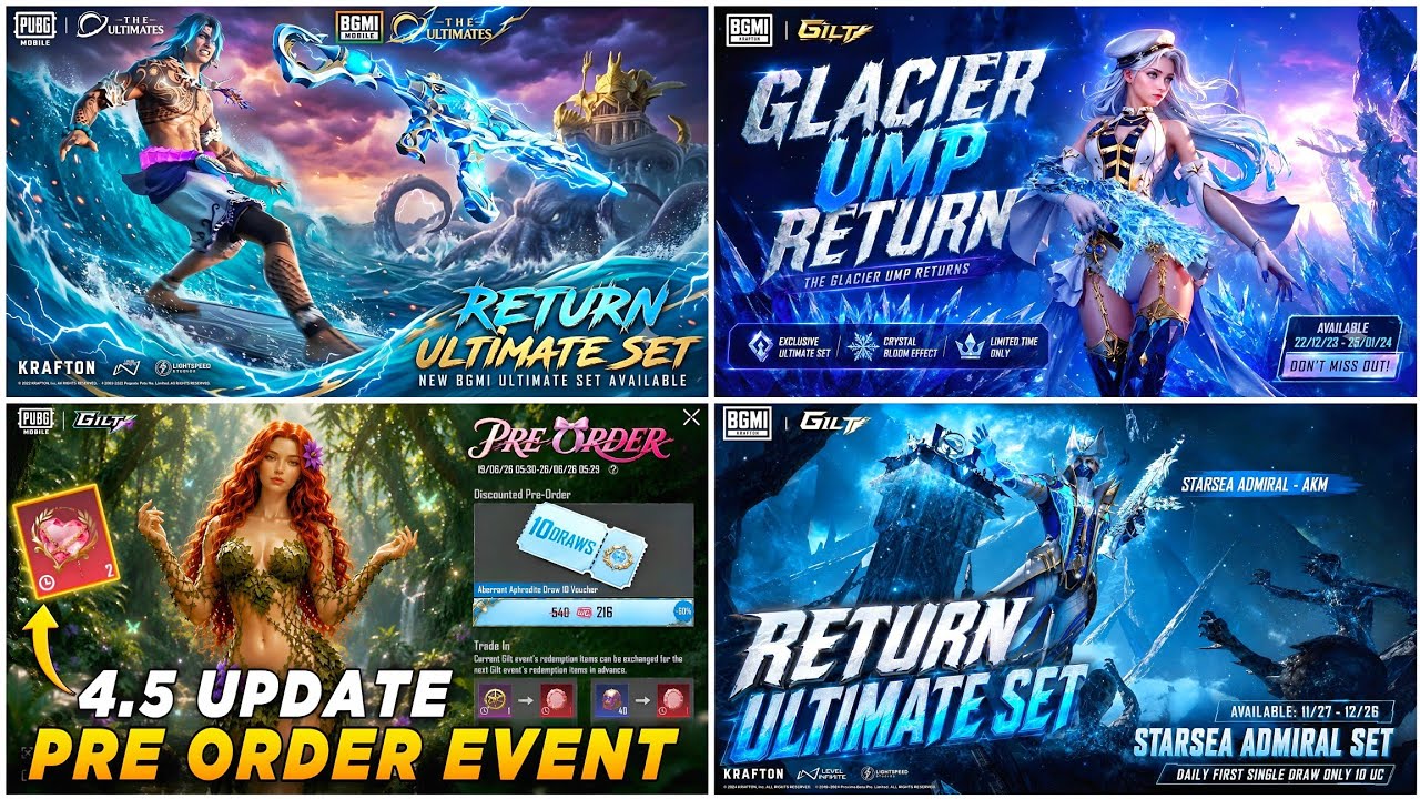 🔴 TIDAL EMBRACE M416 RETURN ✅ GLAICER UMP RETURN 🥶 NEXT PRE ORDER EVENT CANCEL ❌ RETURN ULTIMATE SET