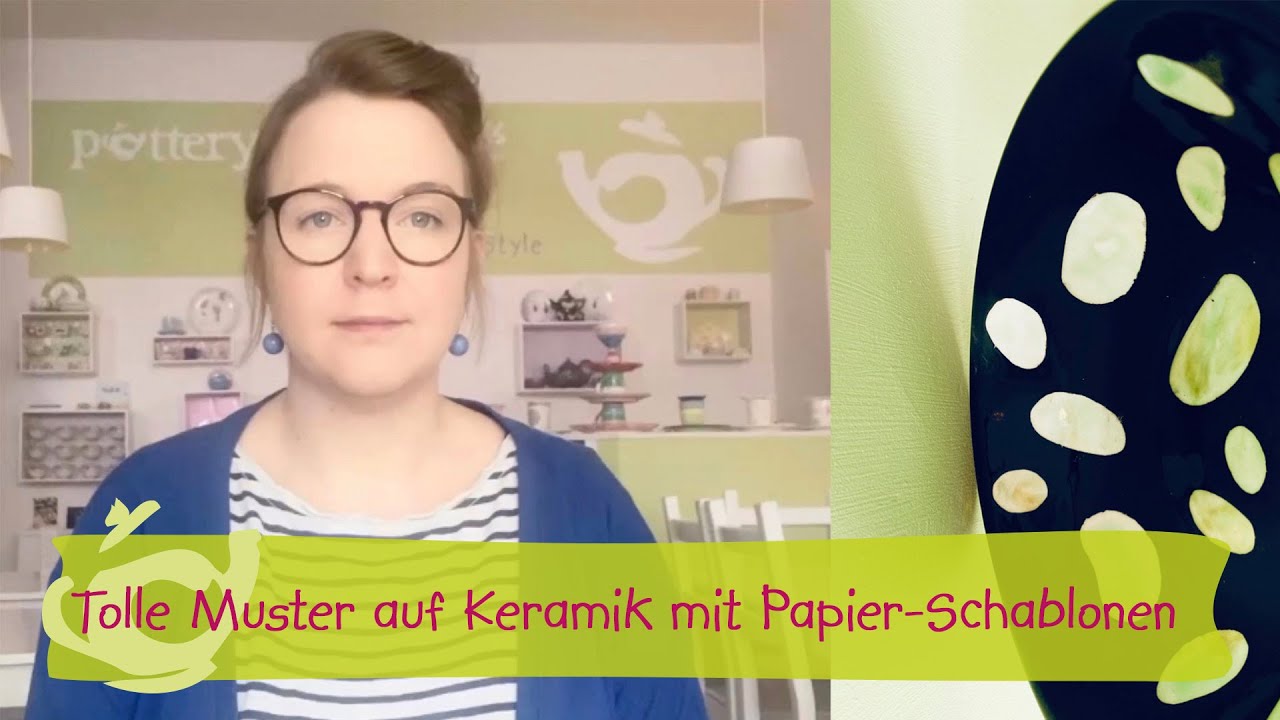 Wie du mit Papier-Schablonen tolle Muster auf Keramik bringst. pottery art cafe Köln