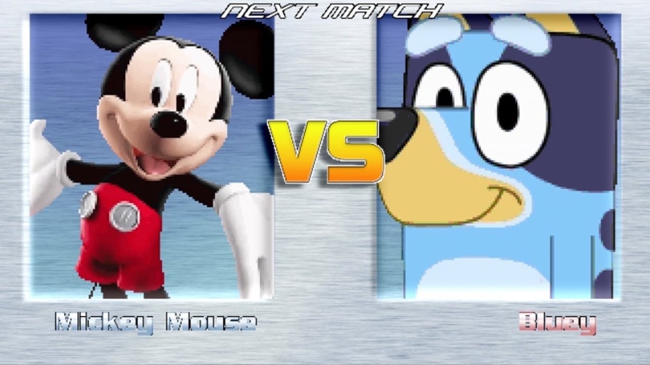 M.U.G.E.N BATTLES | Mickey Mouse vs Bluey | Disney vs Bluey