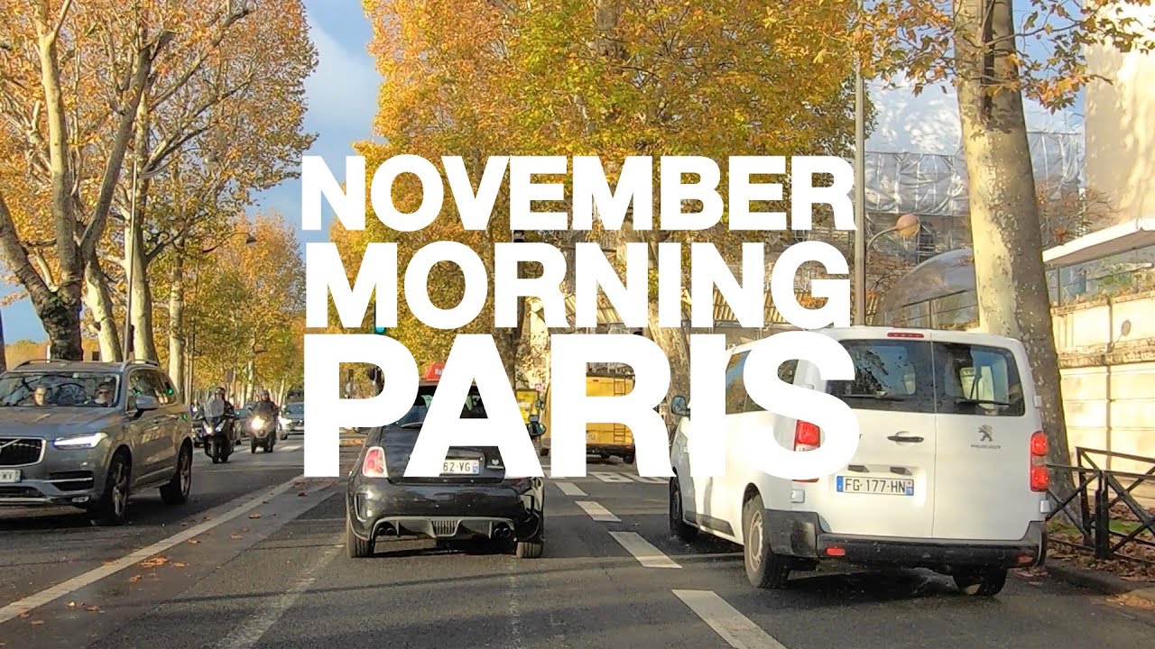 Autumn Leaf Color in Paris | Tour Eiffel, Arc de Triomphe | Road View | November 2019