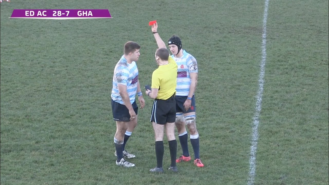 JAMES PEARCE RED CARD - EDINBURGH ACCIES v GHA 2017