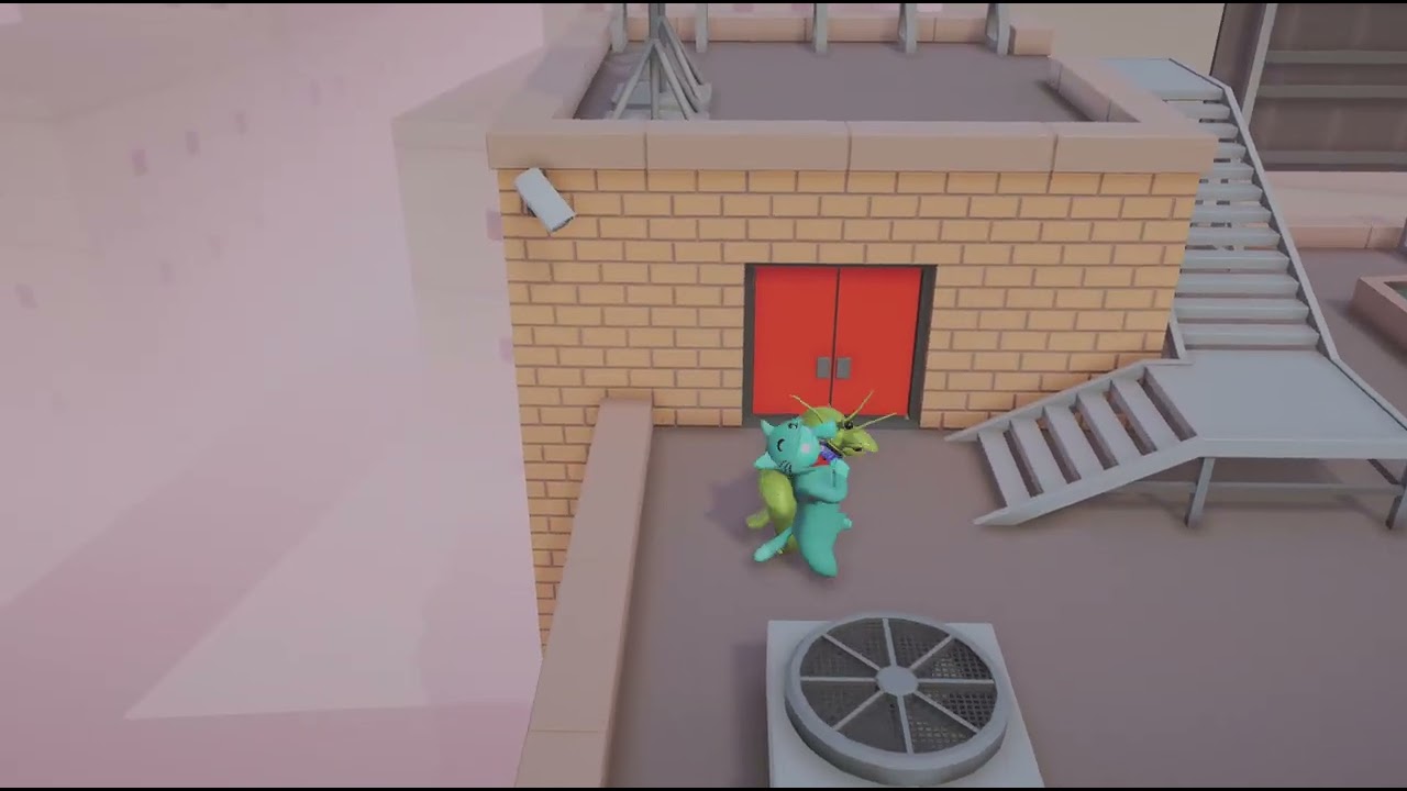 Gang Beasts Dach Edition mit meiner Mama