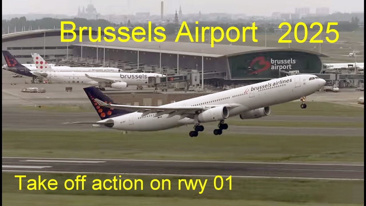 Brussels Airport, 11 widebody take offs on rwy 01