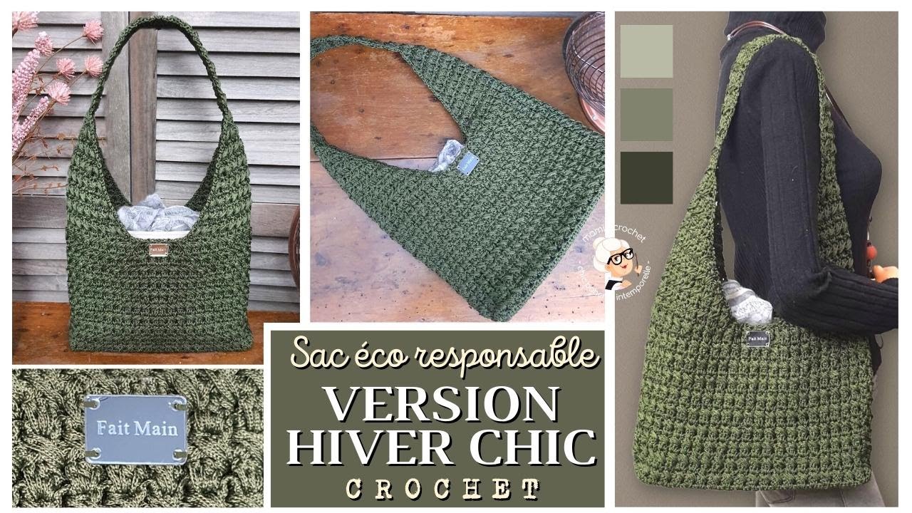 🧶 SAC ECO-RESPONSABLE CHIC VERSION HIVER CROCHET 🧶 TUTO pas a pas @Mamie Crochet