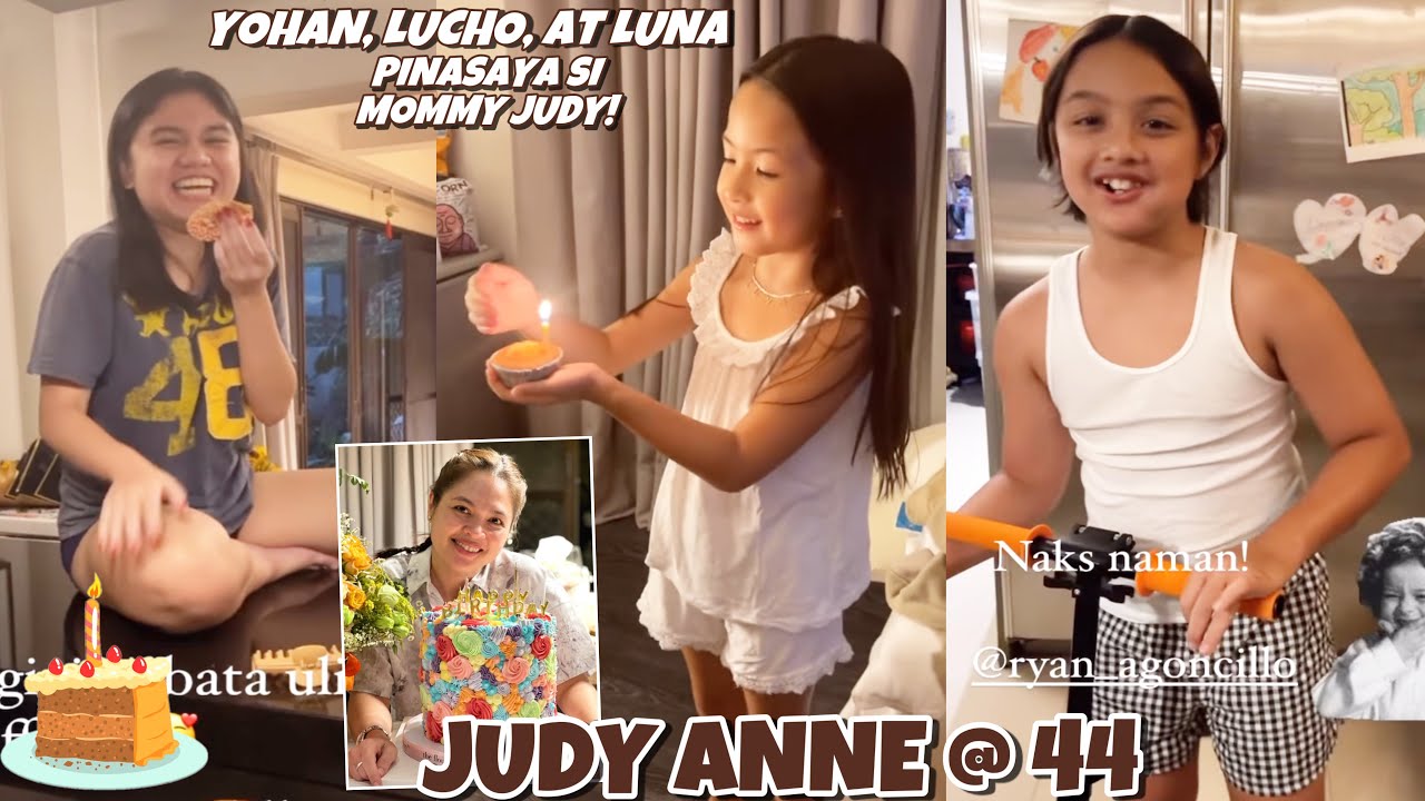 BIRTHDAY NI JUDY ANN @ 44 LABIS NA PINASAYA NG TATLONG ANAK NA SINA YOHAN, LUCHO, AT LUNA 😍
