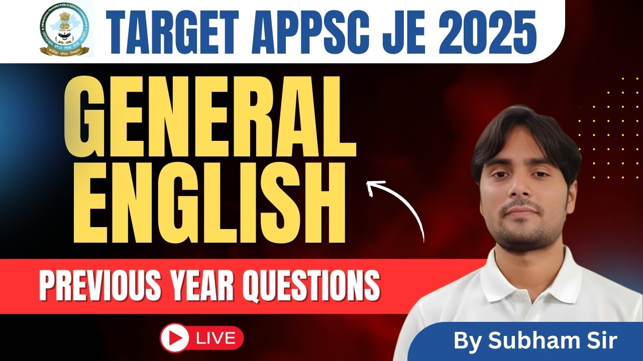 APPSC JE 2025 I L 4 | English Previous Year Questions