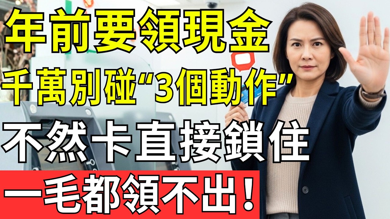 年前去銀行領錢，千萬別做“3個動作”！不然卡一鎖、錢被吞，過年真的動不了一毛！#生活智慧 #養老金 #銀行