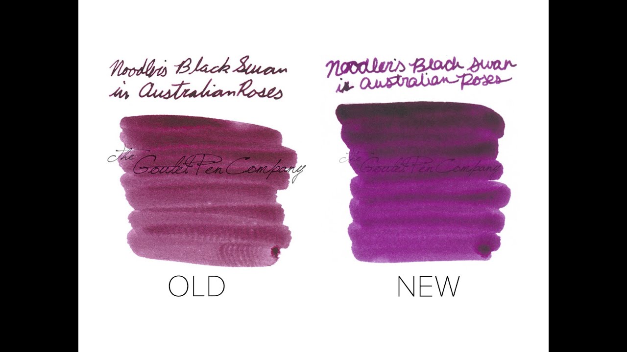 Noodler's Black Swan in Australian Roses Color Change