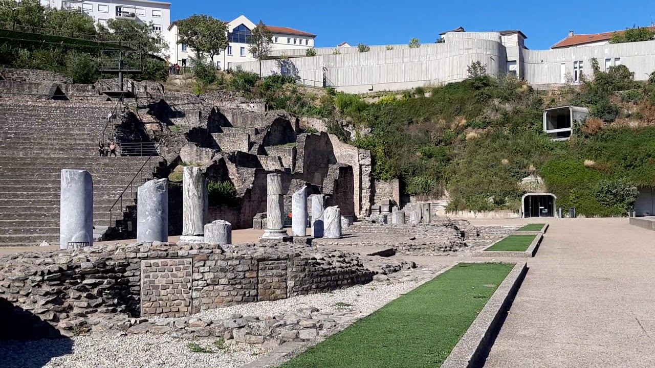 Ancient Roman theatre at Fourvi&egrave;re Lyon, France is a major archeological site