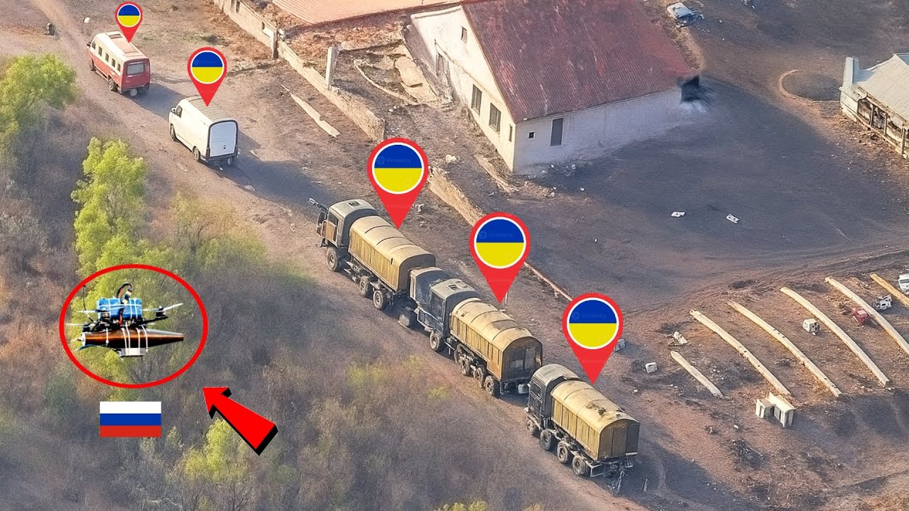 Украинский конвой безжалостно уничтожается российскими беспилотниками FPV