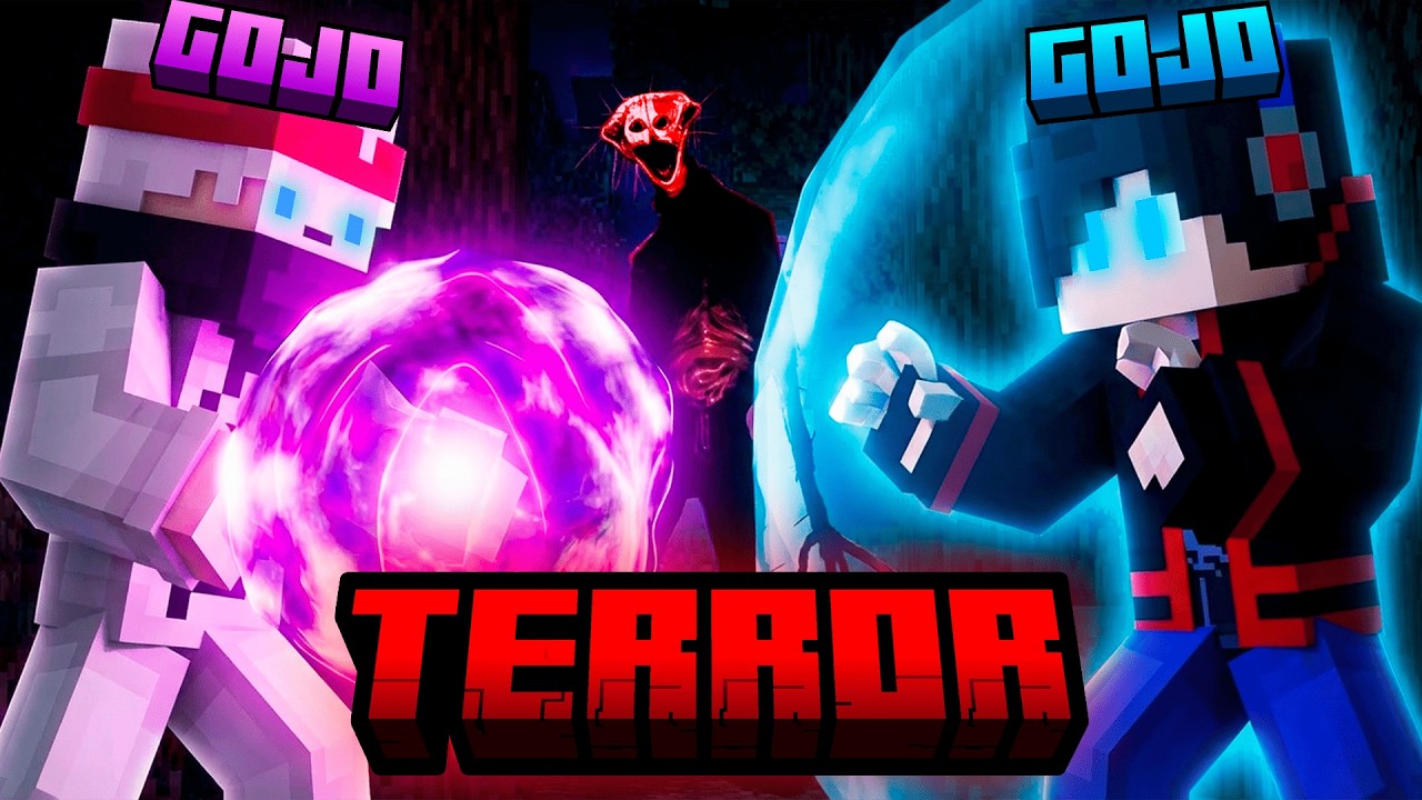 GOJO vs GOJO no Minecraft… Qual Mod é MAIS FORTE no TERROR?!