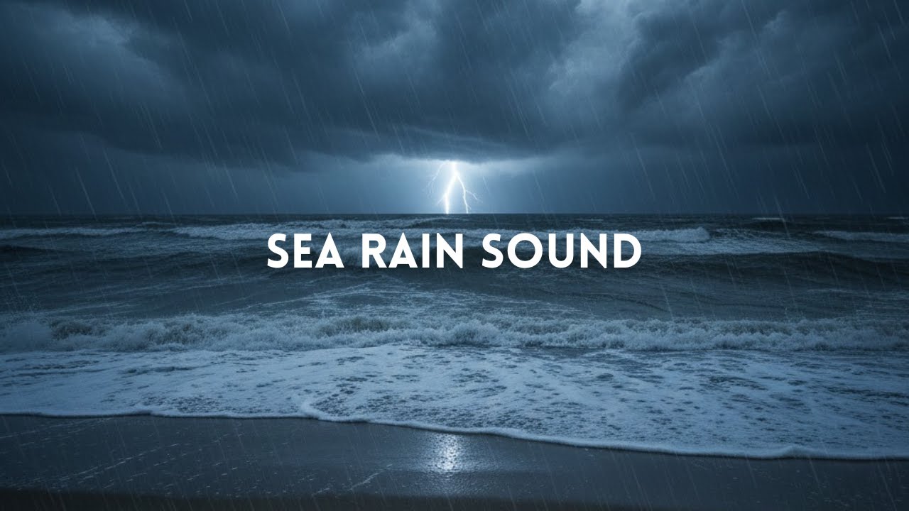 Sea Rain Sound with Windy 🌧️🌊 | Deep Ocean Rain for Sleep, Relaxation & Stress Relief