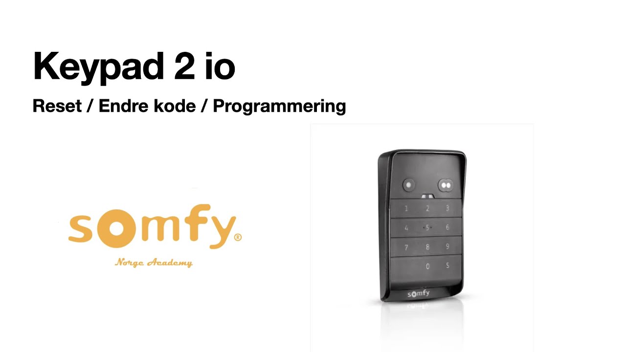 Keypad 2 io - Reset / Endre kode / Programmering