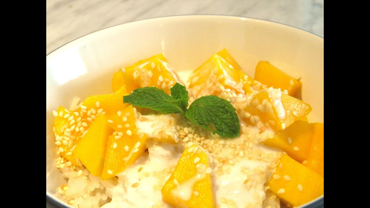 Du riz gluant à la mangue avec la sauce de coco _ Cuisine Autrement