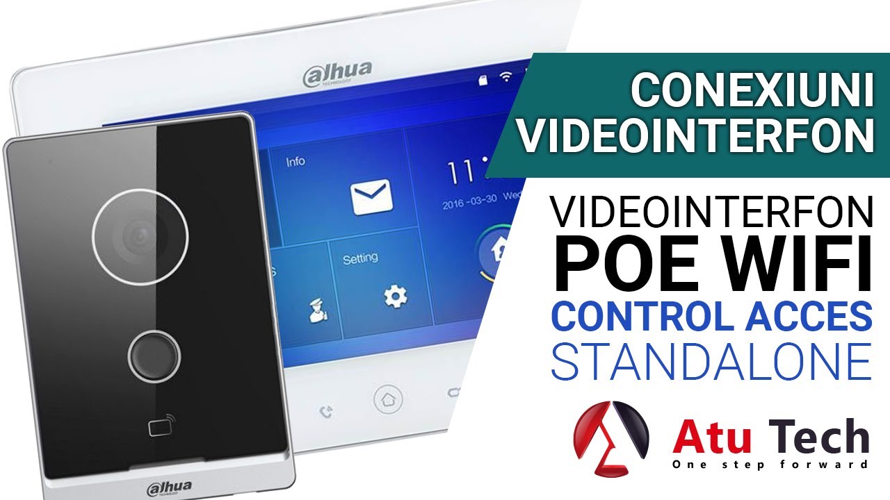 Alimentare videointerfon IP Dahua WIFI POE STANDALONE VTO2211G-WP si monitor DHI-VTH5221DW-S2 POE