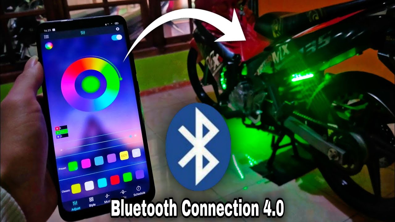 Motorcycle led light RGB installing || with bluetooth connection controlling