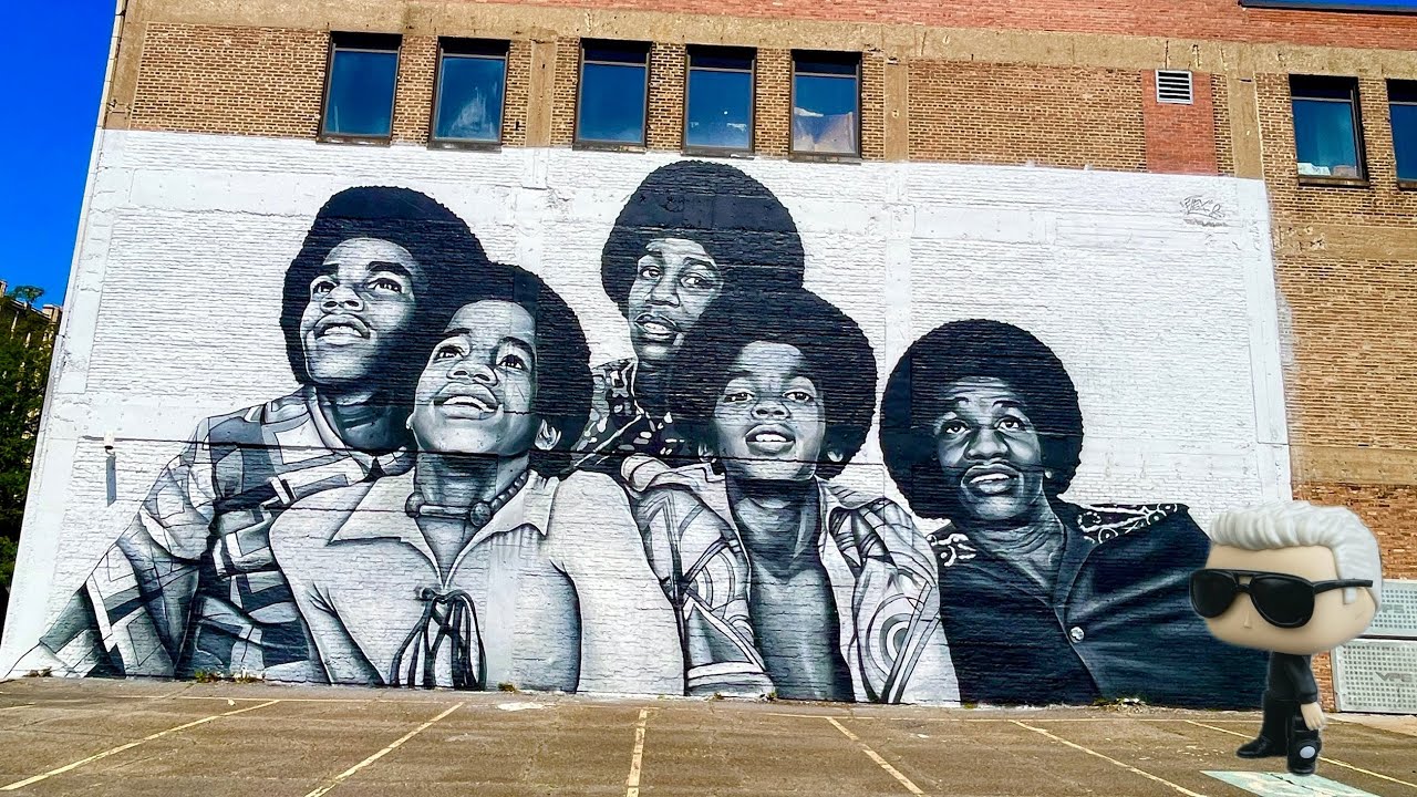 Jackson 5 Mural on Old SEARS Building where Katherine Jackson once worked! ~ Exploring Gary, Indiana