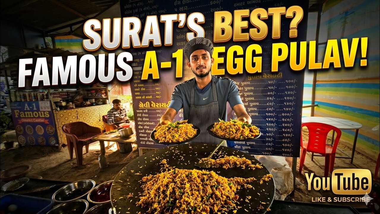 ​Making of Special Egg Pulav at A-1 Famous Omelet Center