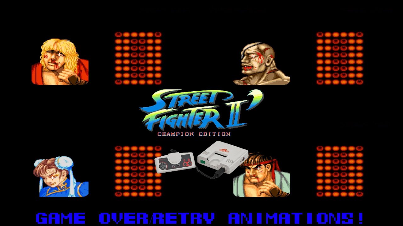 Game Over/Retry - Street Fighter 2: Champion Edition (PC-Engine)