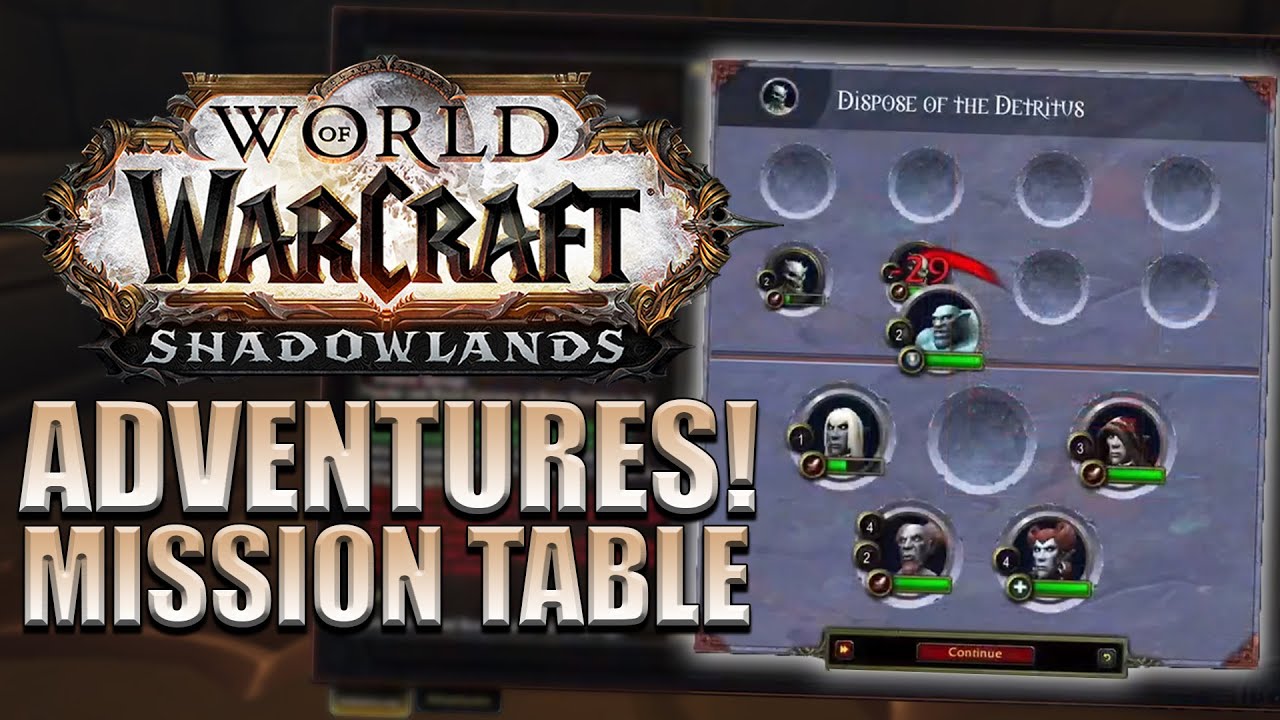 Adventures! Shadowlands Mission Table - In Game Preview | Shadowlands Beta