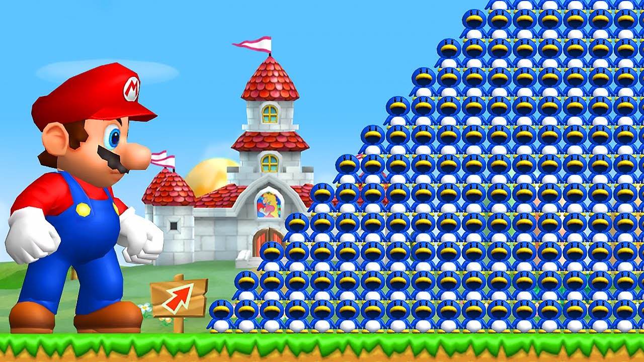 Can Mega Mario collect 999 Penguin Suits in New Super Mario Bros. Wii?