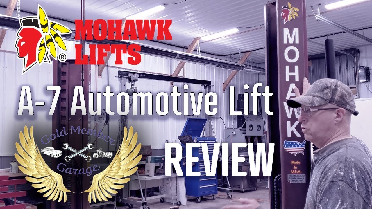 Mohawk A7 Asymmetric Two Post Automotive Lift - Gold Member Garage