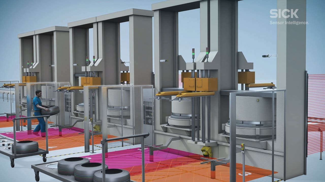 Safe tire curing solutions from SICK: For safe and more productive tire manufacturing