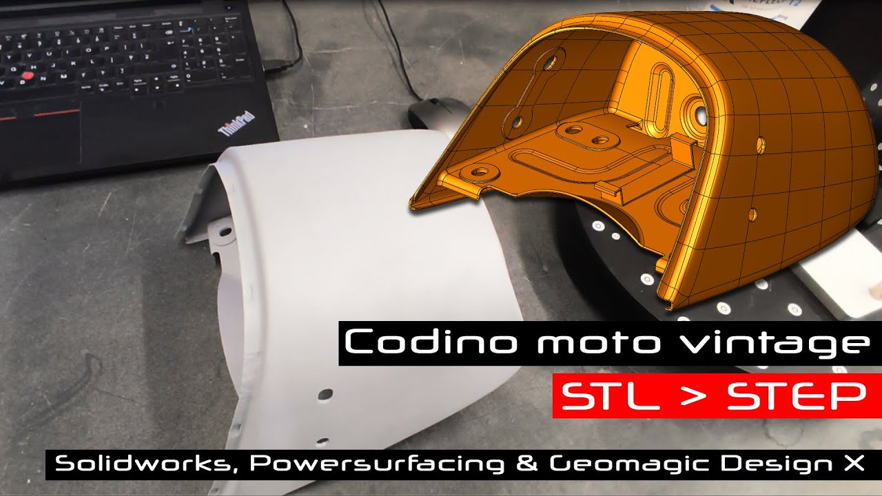 Codino Moto Vintage Workflow Completo. Solidworks + Powersurfacing SubD/Retopo + GeomagicDesign X