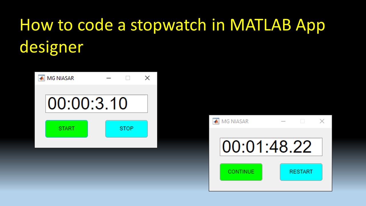 How to code a stopwatch in MATLAB App designer