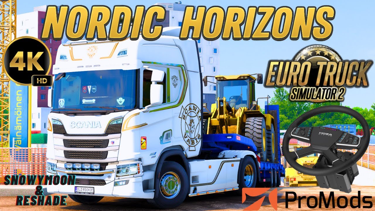 ETS2 | ULTRA REALISTIC GRAPHICS! ✨ Snowymoon v2 & Nextgen Reshade Test 🎨 Scania V8 & Wheel Loader 🚜