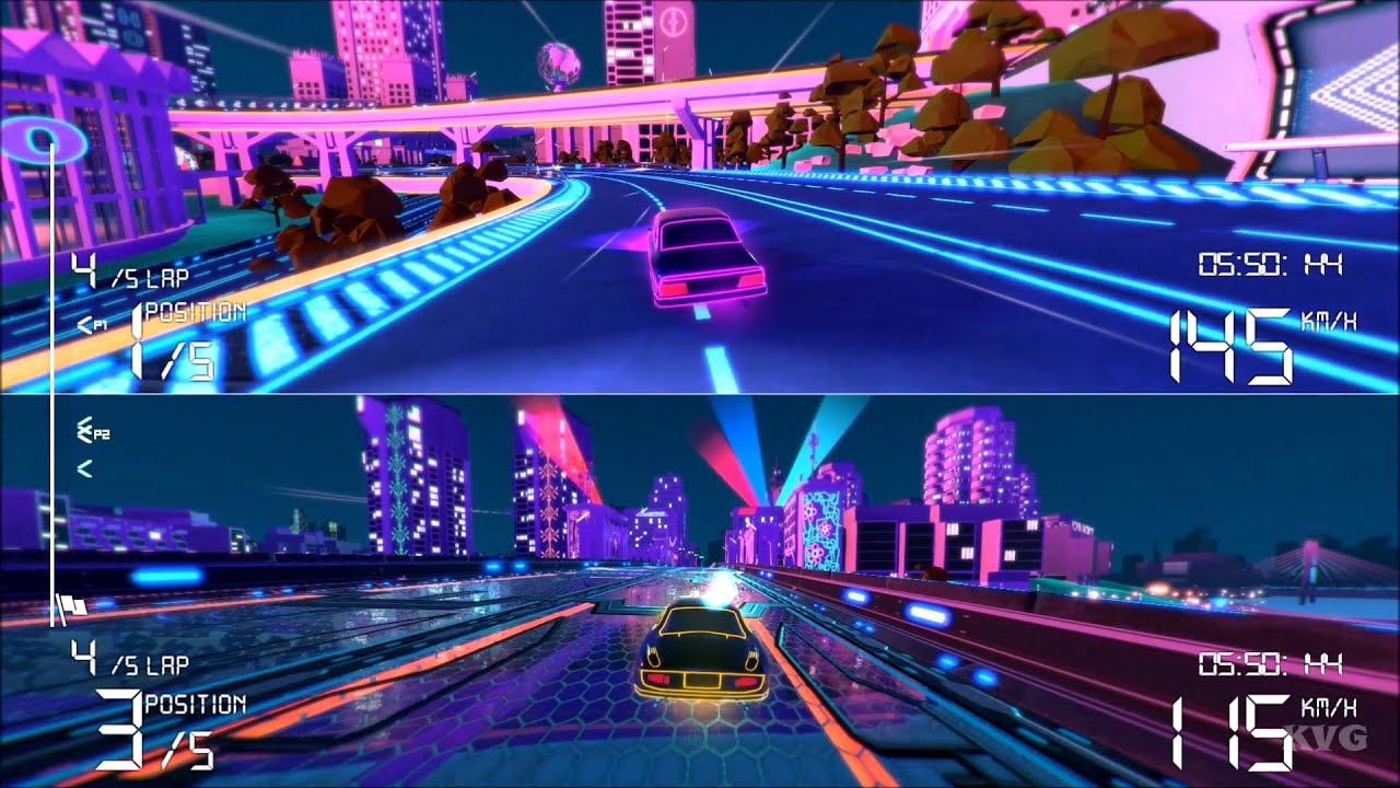 Electro Ride: The Neon Racing - Splitscreen Gameplay (PC HD) [1080p60FPS]