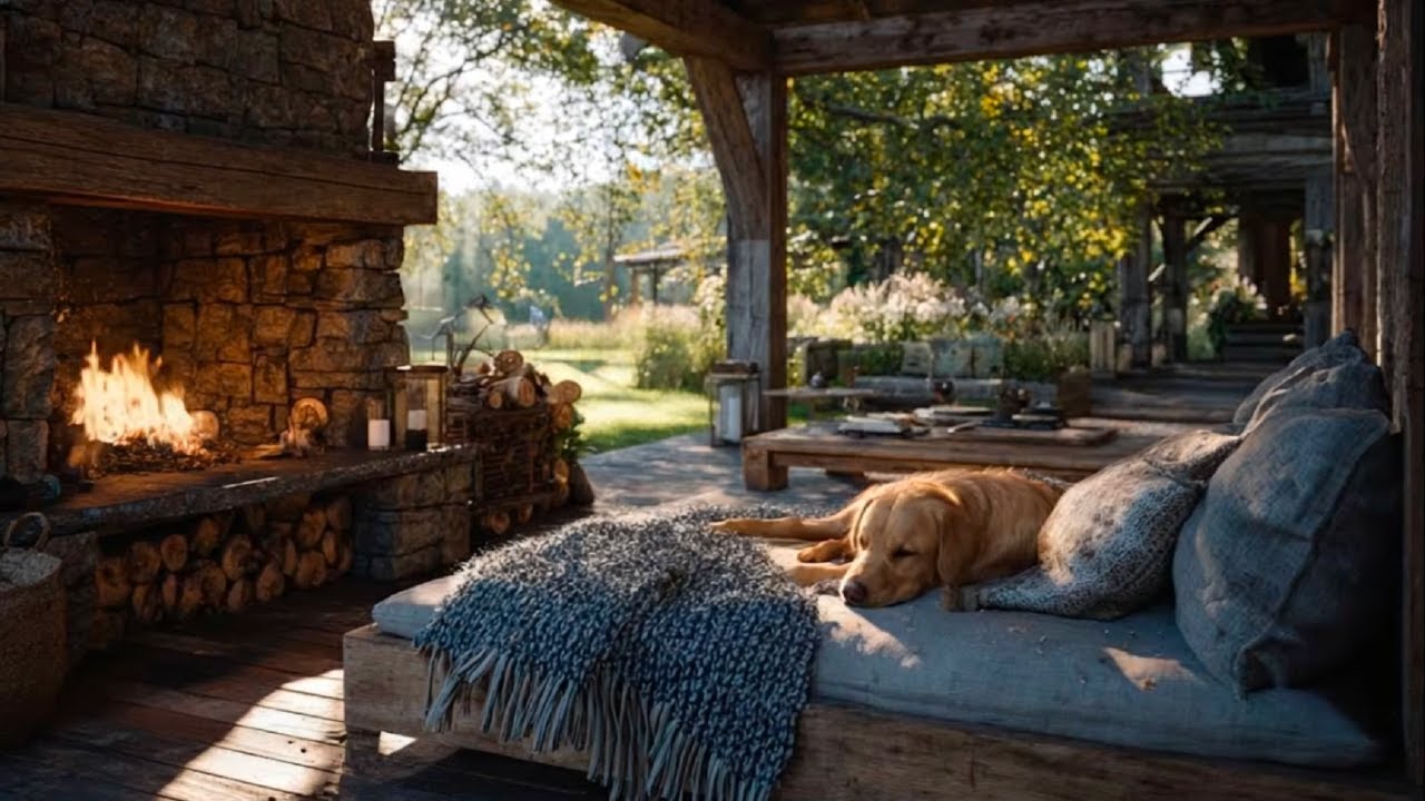 Cozy Fireplace Ambience 🐾 Deep Relaxation & Stress Relief for You & Your Pet (Soft Piano Music)
