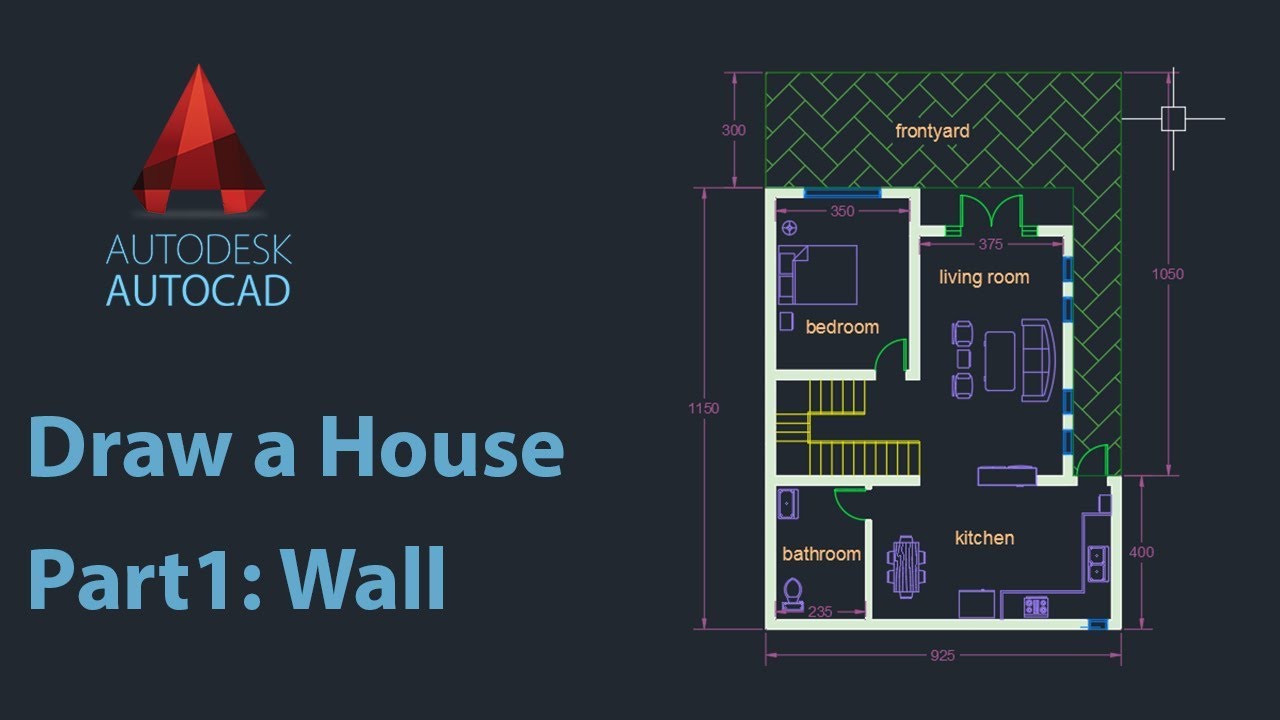Autocad Draw a house (part 1) : Wall