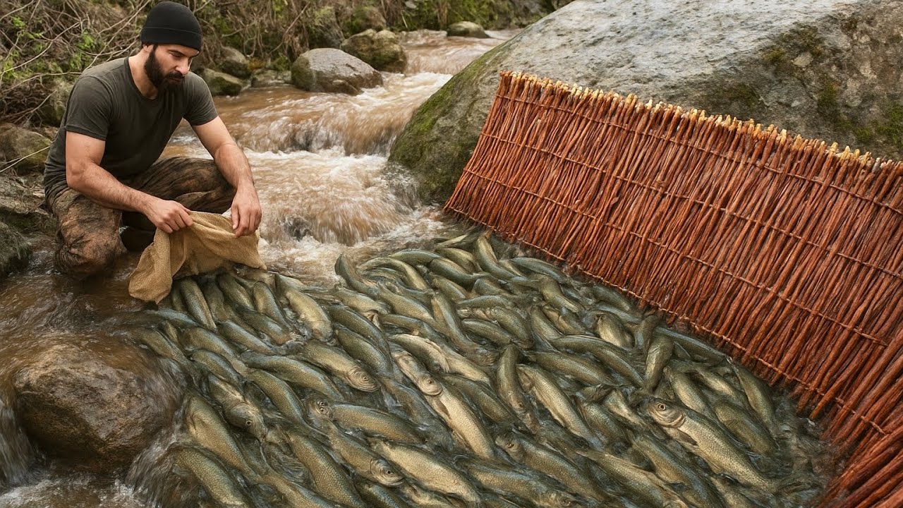 The Fisherman Catches 100 kilos of Fish Every day Using the Primitive sieve Method.
