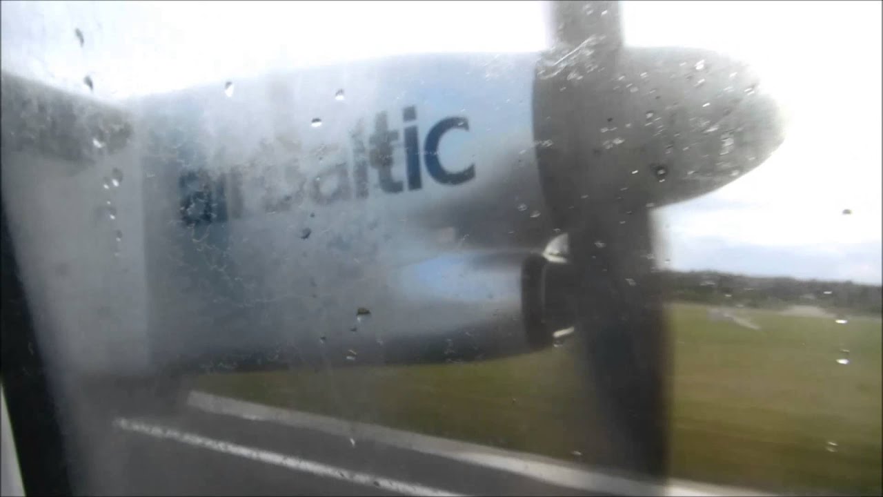 Air Baltic Dash 8 Q400 | Takeoff at Riga Intl. | 1080p