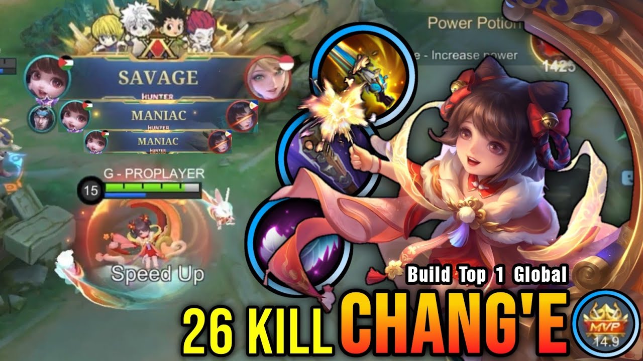 SAVAGE & 2x MANIAC!! 26 Kills Chang'e Lunar Fest with New Build - Build Top 1 Global Chang'e ~ MLBB