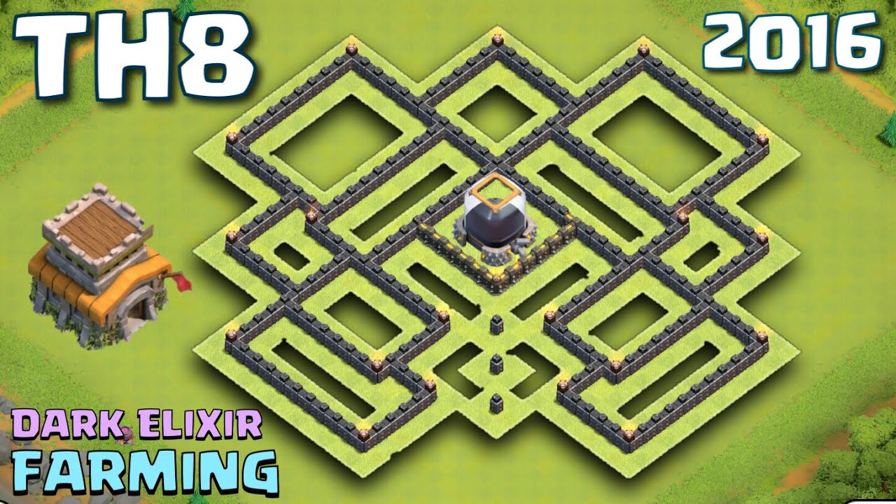 Clash of Clans - TH8 Farming Base 2016 [Dark Elixir Farming Protection] Town Hall 8 (V1)