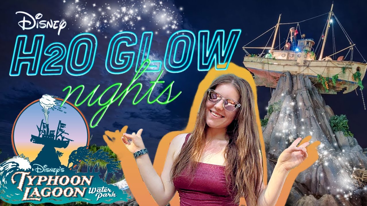 Ночи Disney H2O Glow Nights в Typhoon Lagoon | Полноценная вечеринка, водные горки и еда!