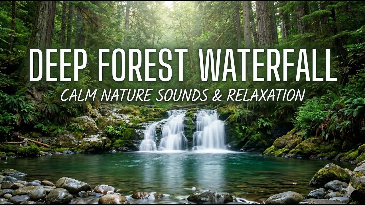 Deep Forest Relaxation: Soothing Waterfall & River Sounds for Sleep, Study & Focus 🌲🌊 #nature